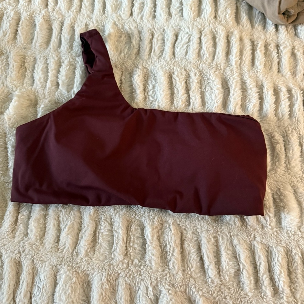 Aerie Offline Maroon One Shoulder Sports Bra